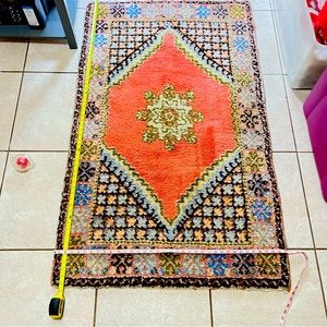 One of a kind! Original Moroccan rug. In extremely good shape for its age.
